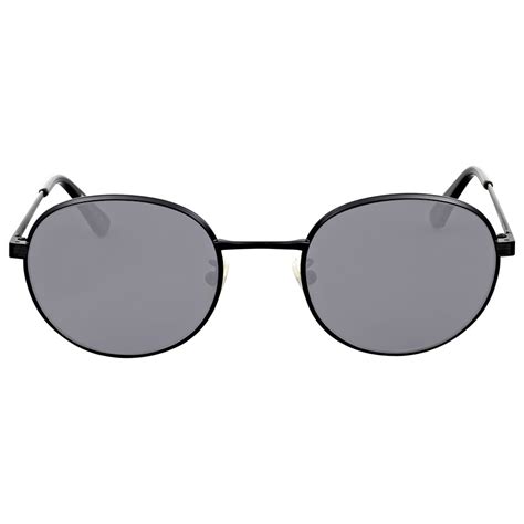 Saint Laurent Silver Grey Mirror Round Sunglasses SL 135